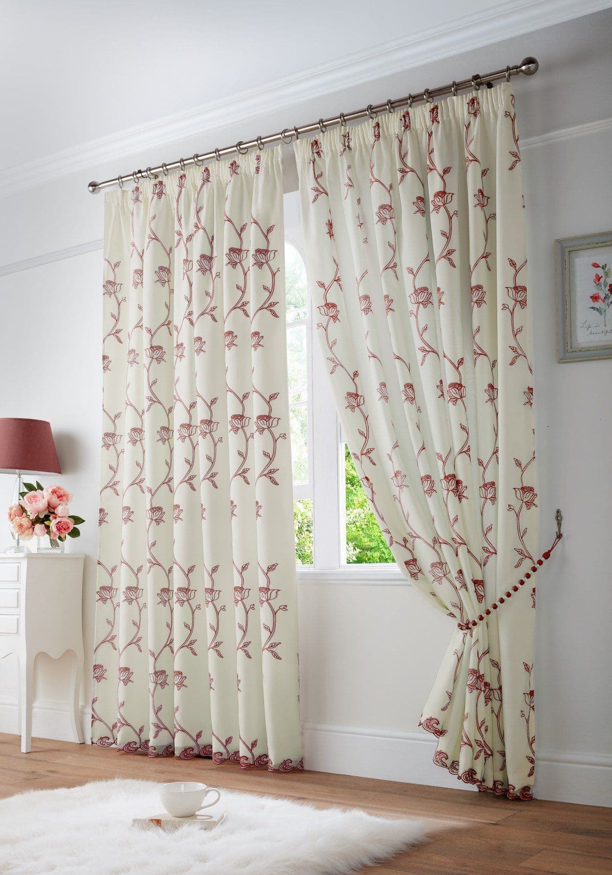 Alan Symonds Exeter Pencil Pleat Curtains - Red