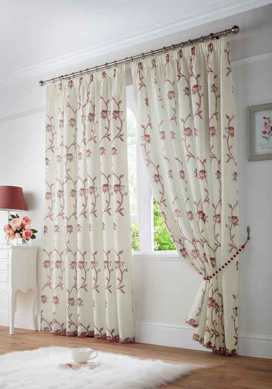 Alan Symonds Exeter Pencil Pleat Curtains - Red