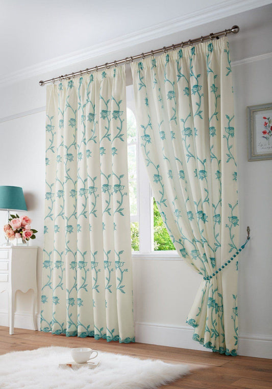 Alan Symonds Exeter Pencil Pleat Curtains - Teal