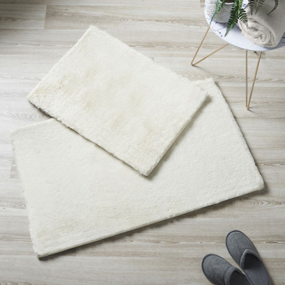 Alan Symonds Faux Rabbit Fur 2-Piece Bath Mat Set - Ivory