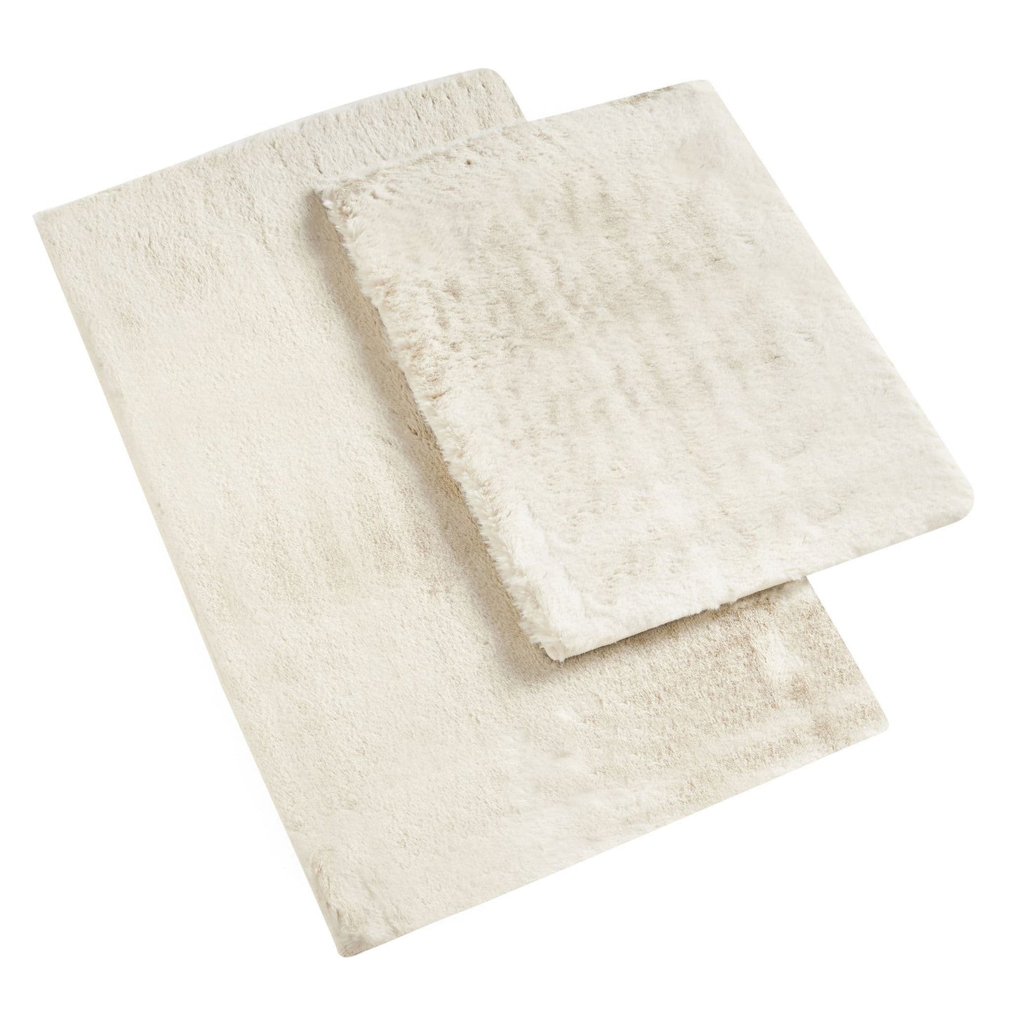 Alan Symonds Faux Rabbit Fur 2-Piece Bath Mat Set - Ivory