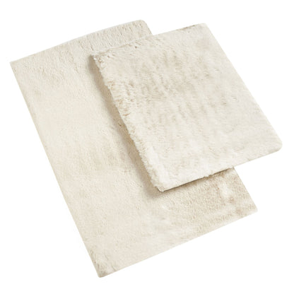Alan Symonds Faux Rabbit Fur 2-Piece Bath Mat Set - Ivory