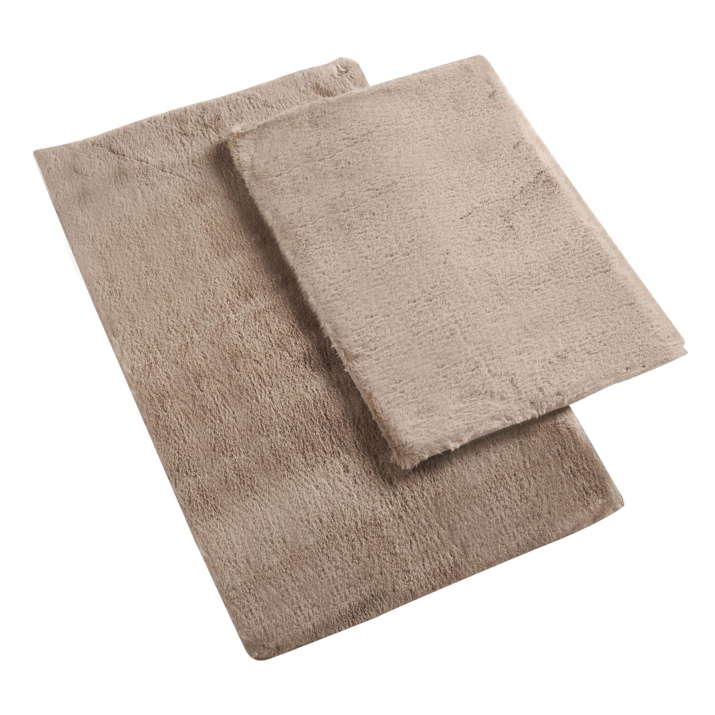 Alan Symonds Faux Rabbit Fur 2-Piece Bath Mat Set - Mink