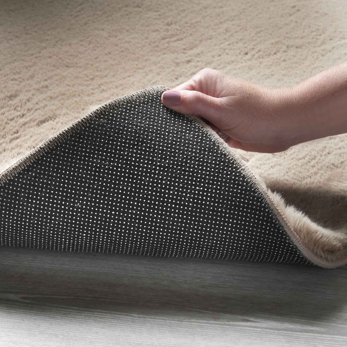 Alan Symonds Faux Rabbit Fur 2-Piece Bath Mat Set - Mink