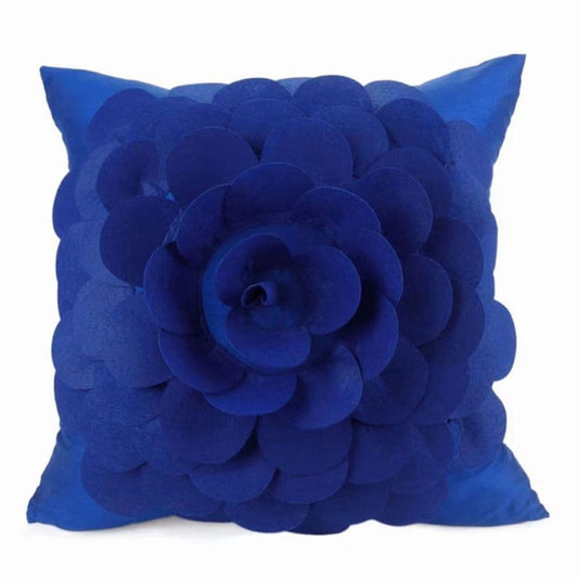 Alan Symonds Felt Flower Filled Cushion - Navy