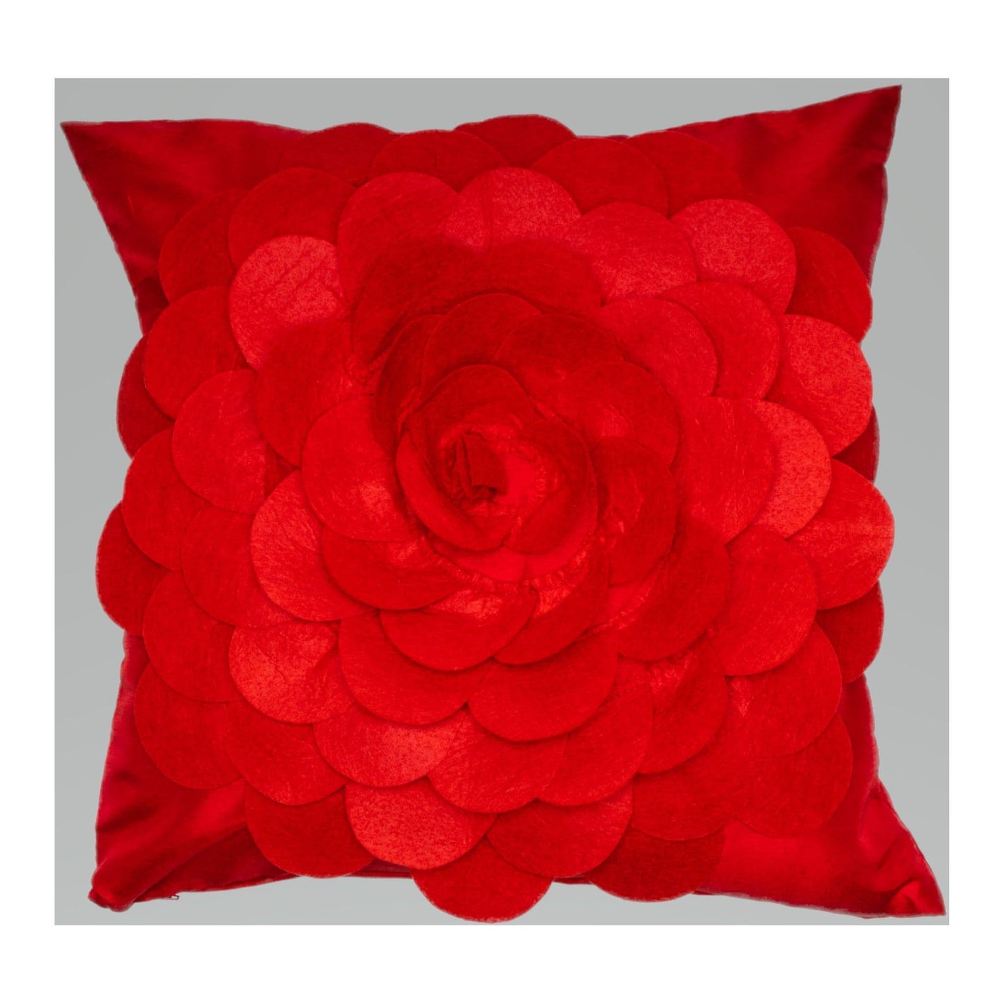 Alan Symonds Felt Flower Filled Cushion - Red