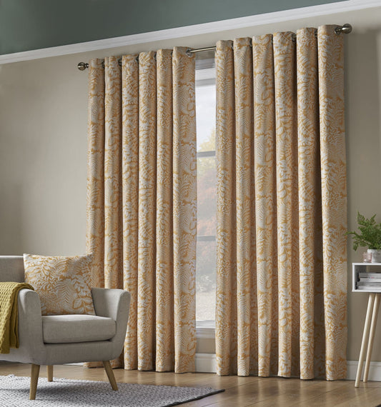 Alan Symonds Ferndown Eyelet Curtains - Ochre