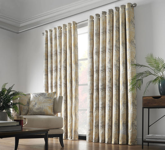 Alan Symonds Fiji Eyelet Curtains - Ochre