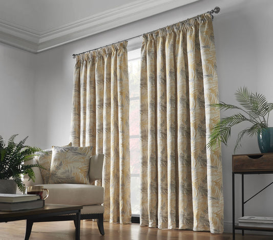 Alan Symonds Fiji Pencil Pleat Curtains - Ochre