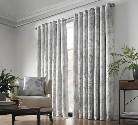 Alan Symonds Fiji Eyelet Curtains - Silver