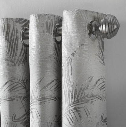 Alan Symonds Fiji Eyelet Curtains - Silver