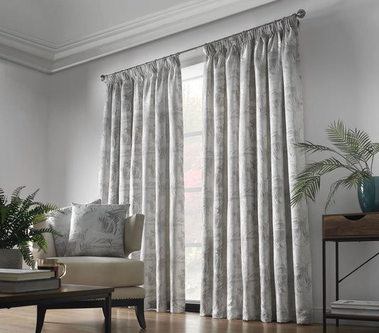 Alan Symonds Fiji Pencil Pleat Curtains - Silver