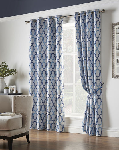 Alan Symonds Georgia Eyelet Curtains - Blue