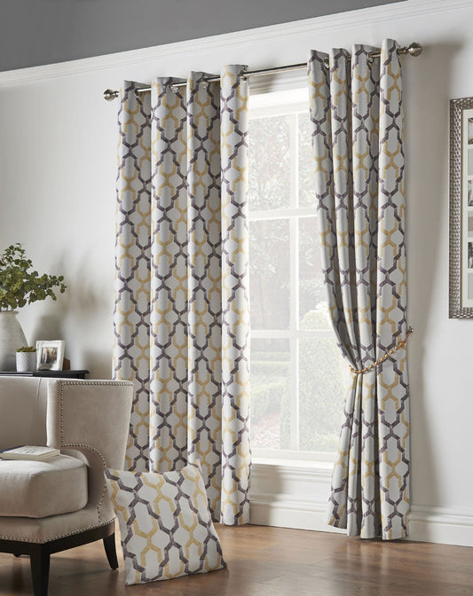 Alan Symonds Georgia Eyelet Curtains - Ochre