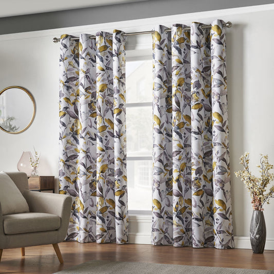 Alan Symonds Giverny Eyelet Curtains - Ochre