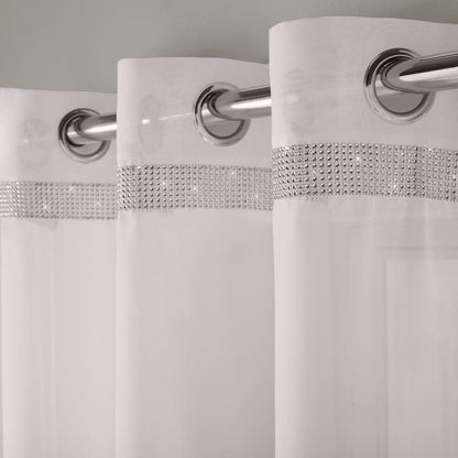 Alan Symonds Glitter Eyelet Voile Panel - Ivory