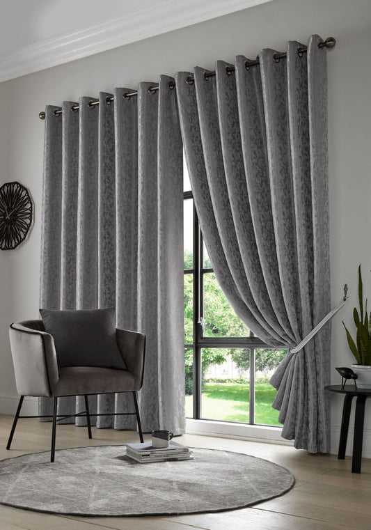 Alan Symonds Keswick Eyelet Curtains - Pewter