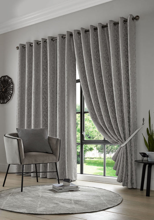 Alan Symonds Keswick Eyelet Curtains - Silver
