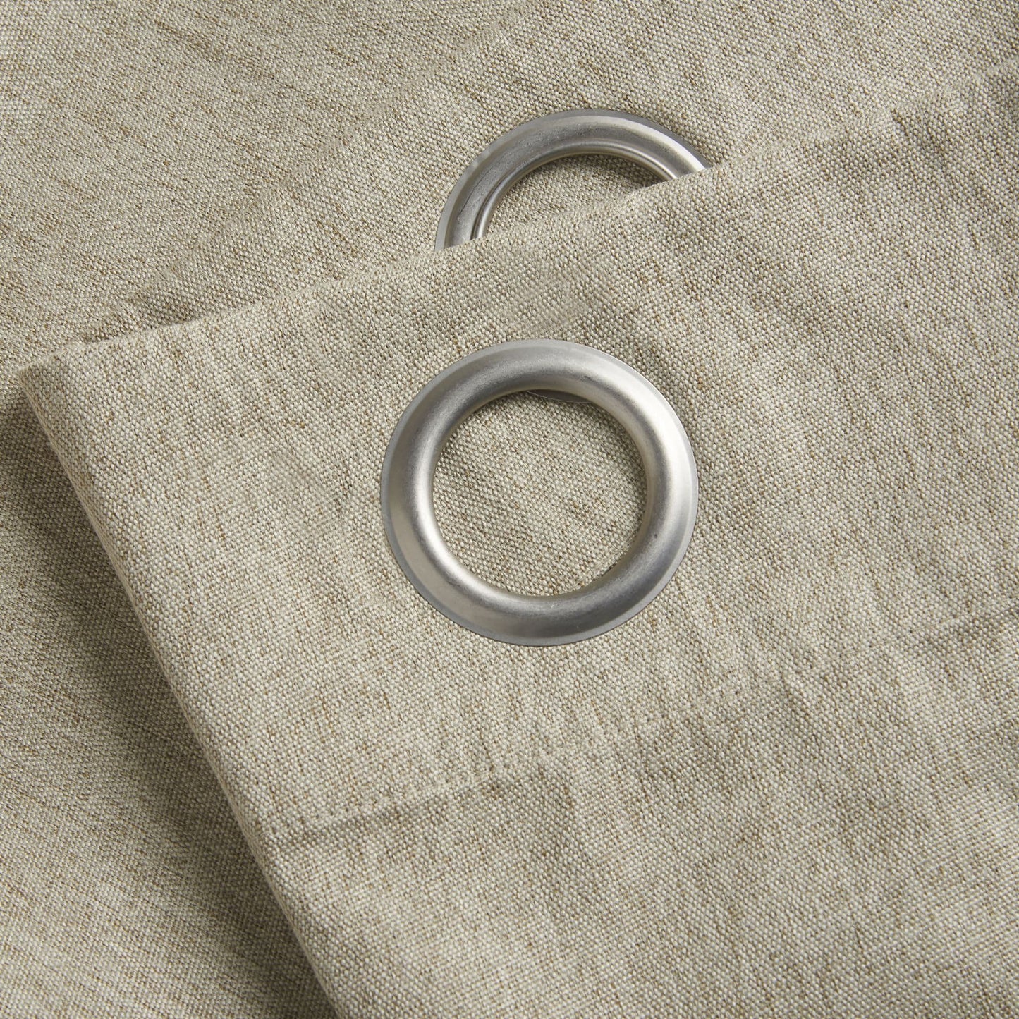 Alan Symonds Linen Look Blackout Eyelet Curtains - Beige