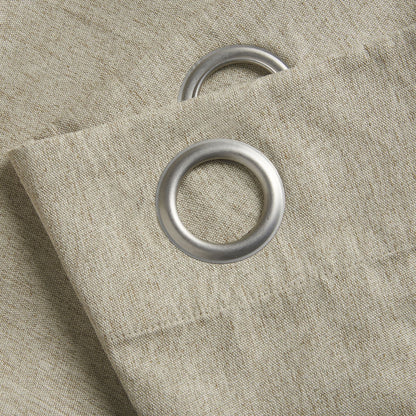Alan Symonds Linen Look Blackout Eyelet Curtains - Beige