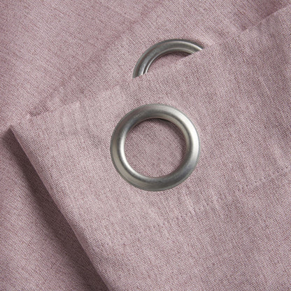 Alan Symonds Linen Look Blackout Eyelet Curtains - Blush