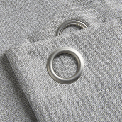 Alan Symonds Linen Look Blackout Eyelet Curtains - Slate