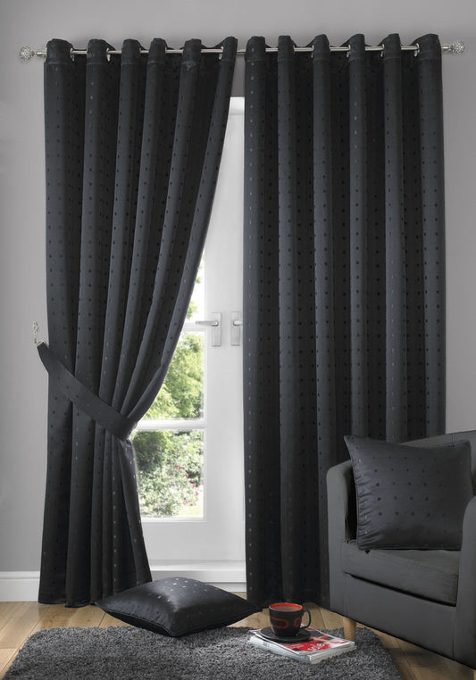 Alan Symonds Madison Eyelet Curtains - Black
