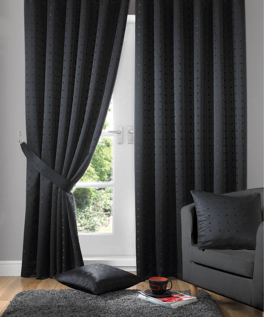 Alan Symonds Madison Pencil Pleat Curtains - Black