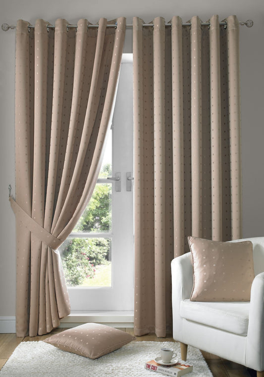 Alan Symonds Madison Eyelet Curtains - Latte