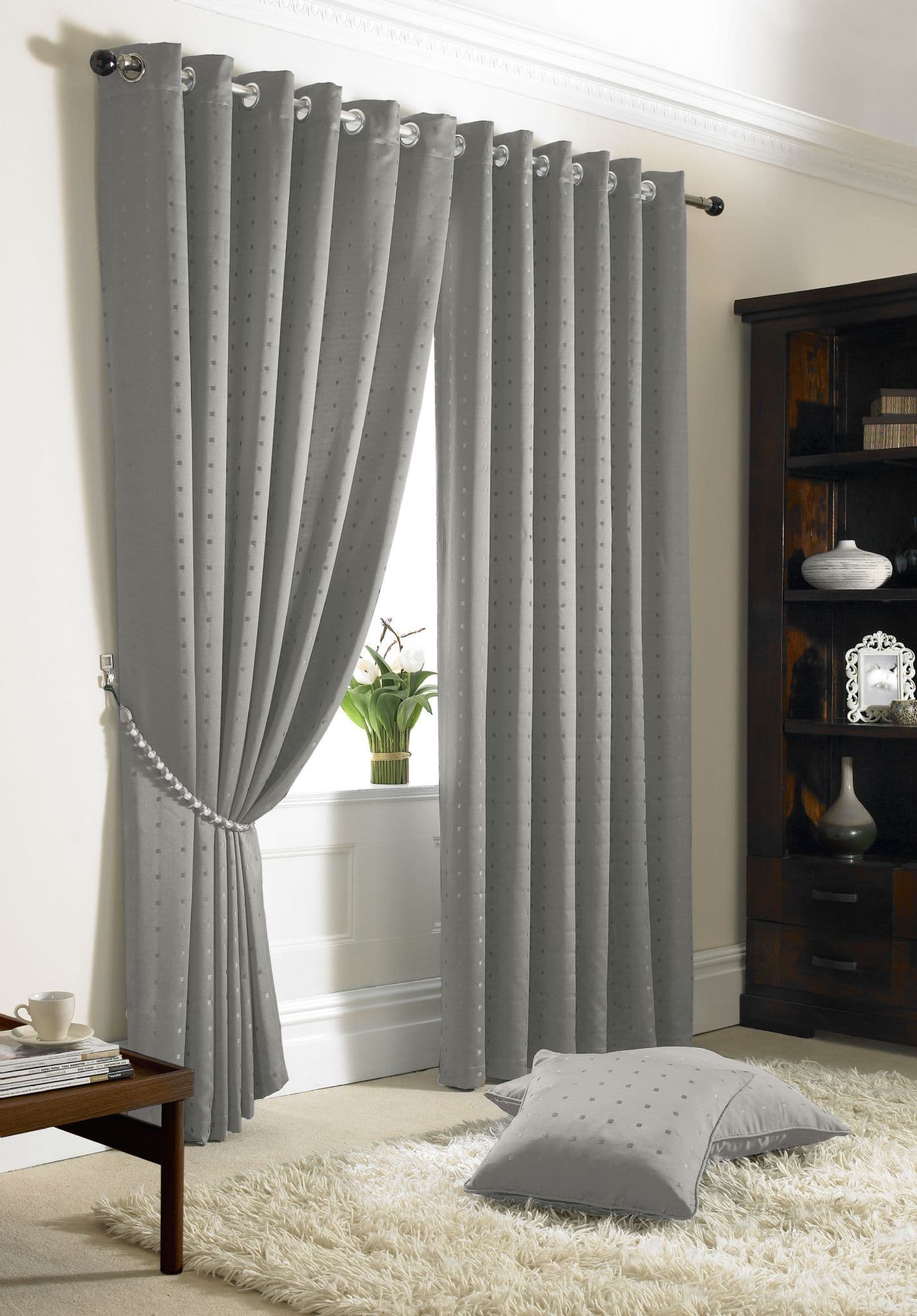 Alan Symonds Madison Eyelet Curtains - Silver