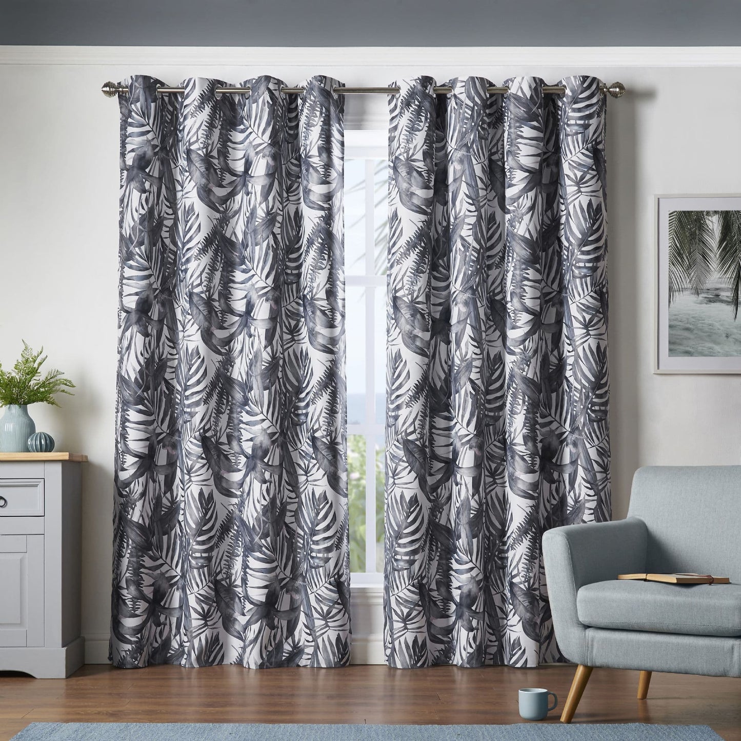 Alan Symonds Malay Eyelet Curtains - Charcoal