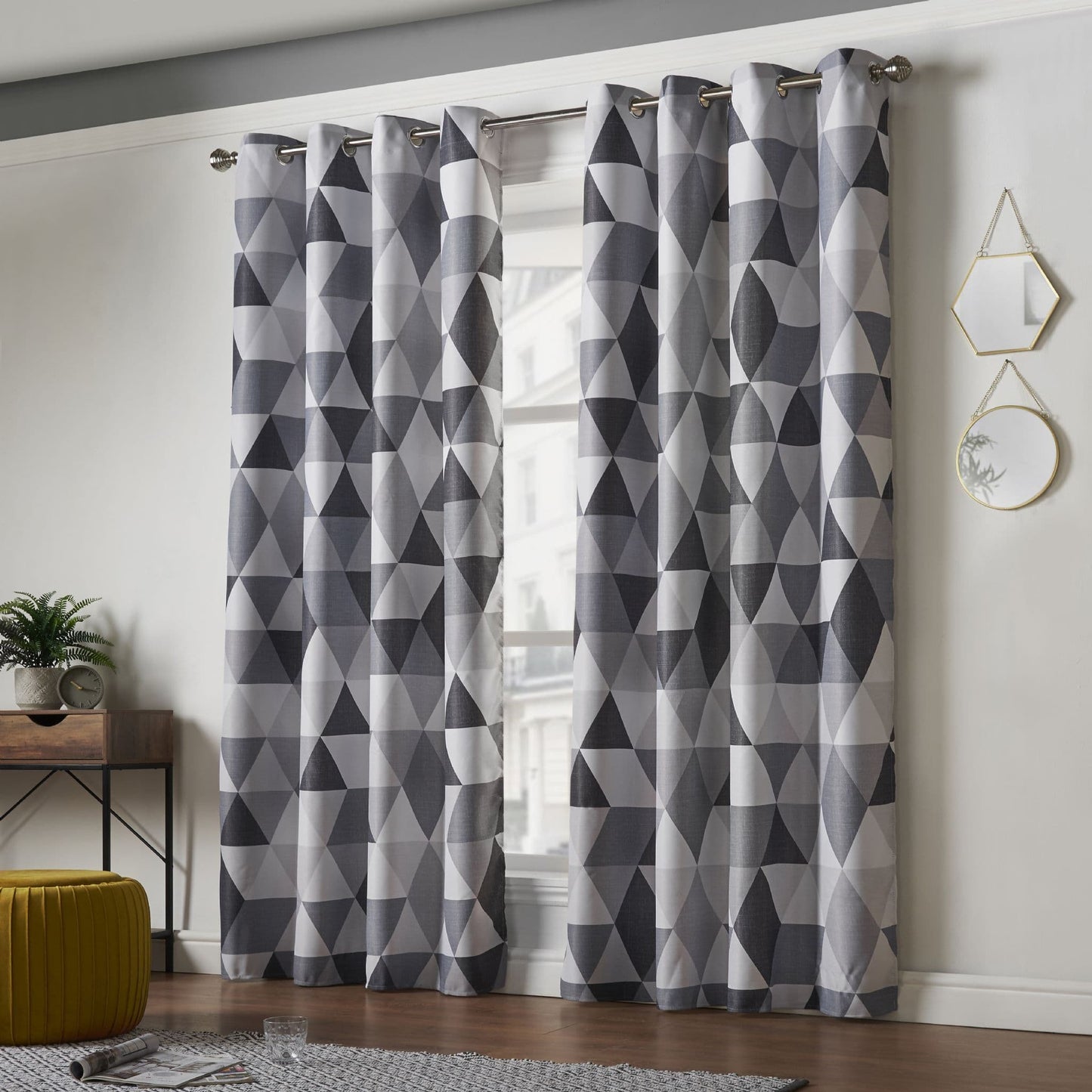 Alan Symonds Malmo Eyelet Curtains - Charcoal