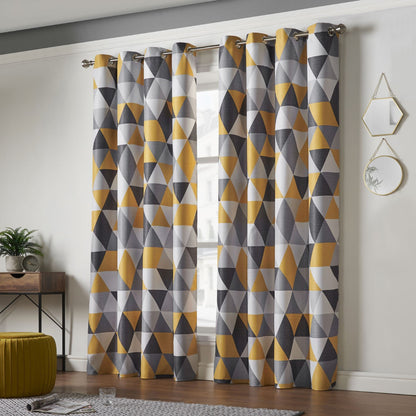 Alan Symonds Malmo Eyelet Curtains - Ochre