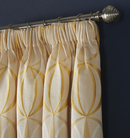 Alan Symonds Omega Pencil Pleat Curtains - Ochre