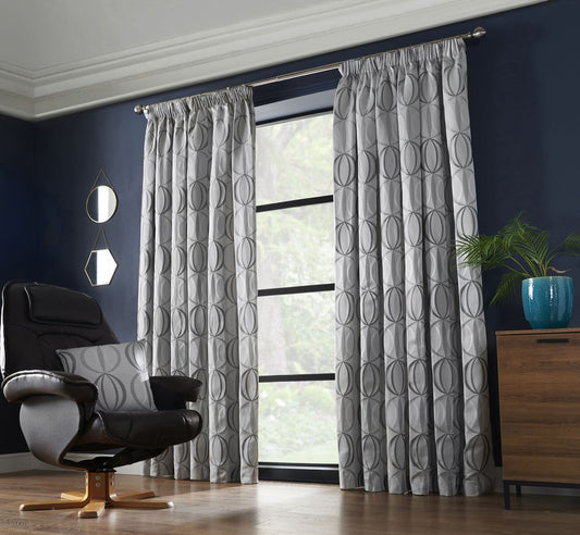 Alan Symonds Omega Pencil Pleat Curtains - Silver