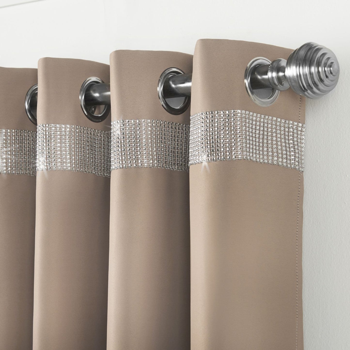 Alan Symonds Palace Eyelet Curtains - Beige