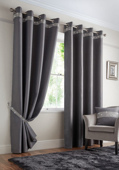 Alan Symonds Palace Eyelet Curtains - Silver