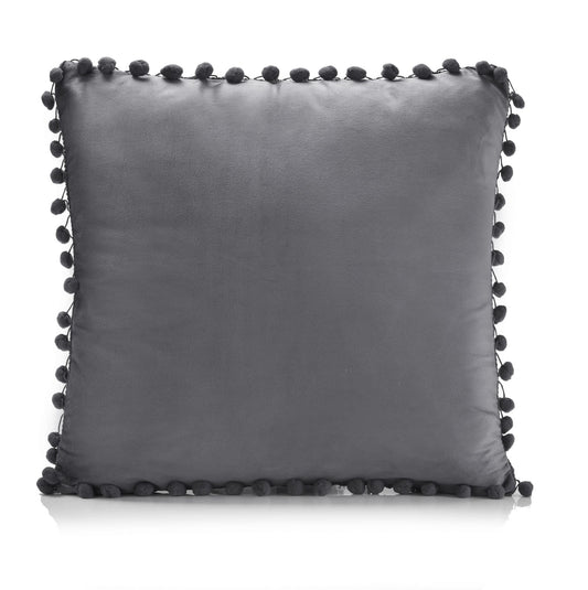 Alan Symonds Poms Filled Cushion - Charcoal