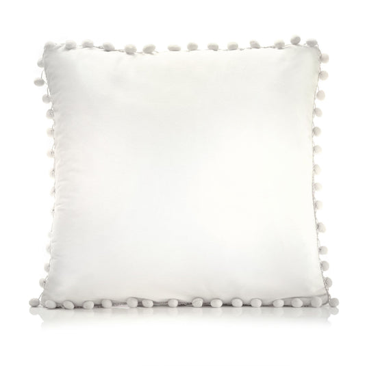 Alan Symonds Poms Filled Cushion - Cream