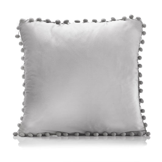 Alan Symonds Poms Filled Cushion - Silver