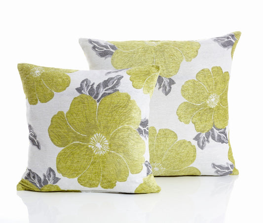 Alan Symonds Poppy Filled Cushion - Lime