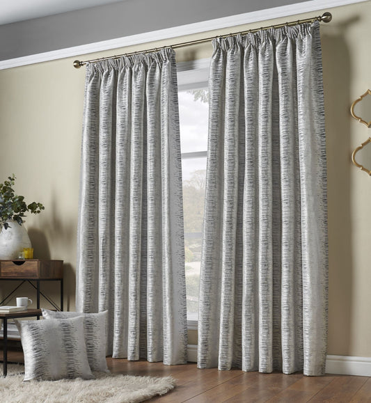 Alan Symonds Reflections Pencil Pleat Curtains - Silver