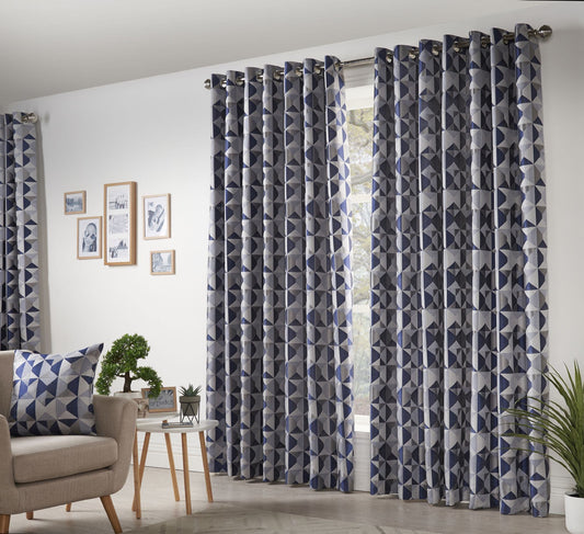Alan Symonds Skandi Eyelet Curtains - Navy