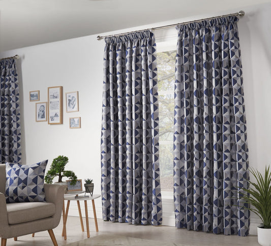 Alan Symonds Skandi Pencil Pleat Curtains - Navy
