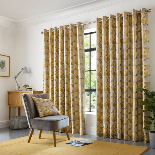 Alan Symonds Skandi Eyelet Curtains - Ochre