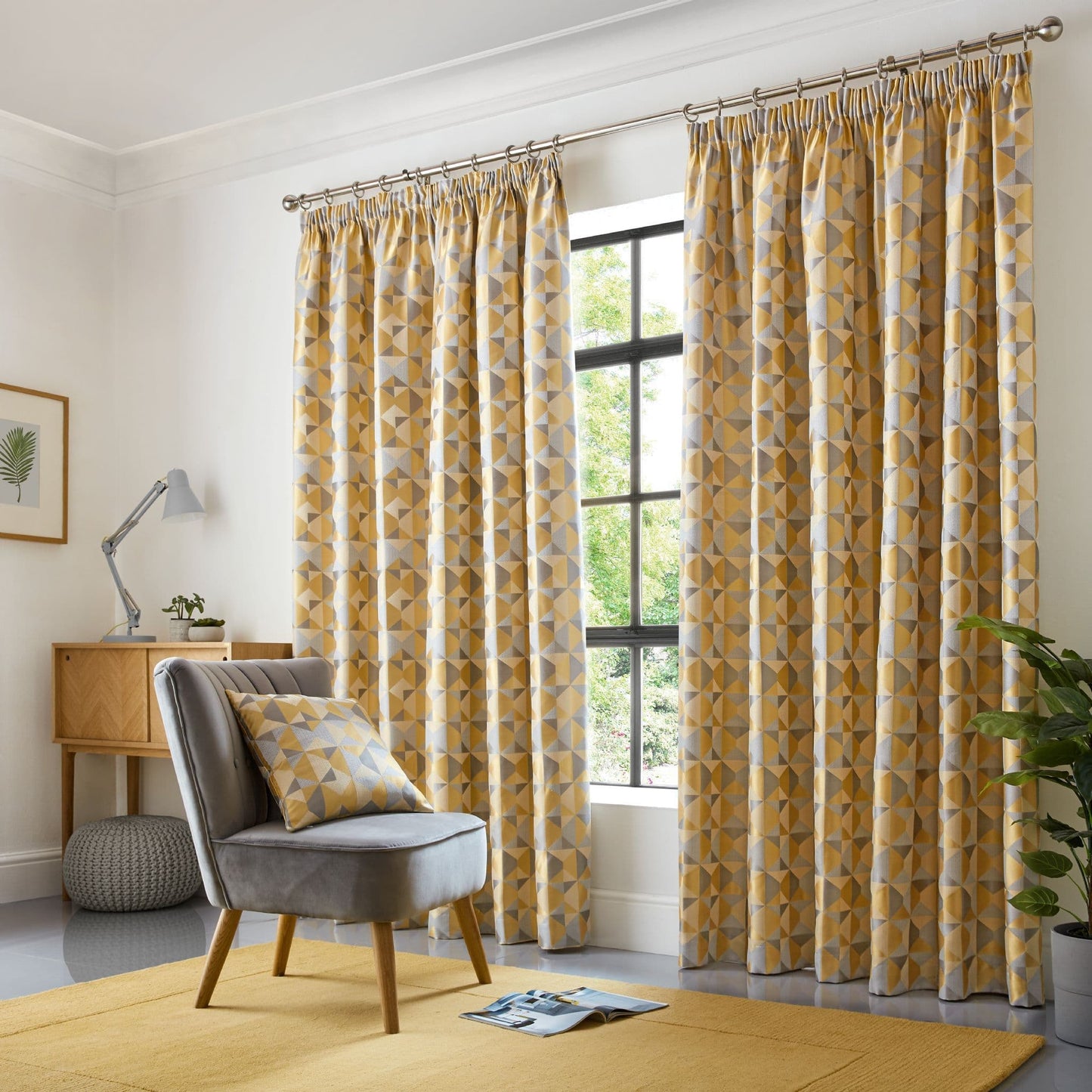 Alan Symonds Skandi Pencil Pleat Curtains - Ochre