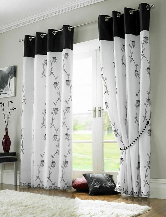 Alan Symonds Tahiti Eyelet Curtains - Black