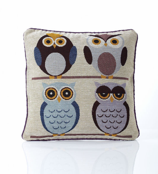 Alan Symonds Tapestry Filled Cushion - Owls