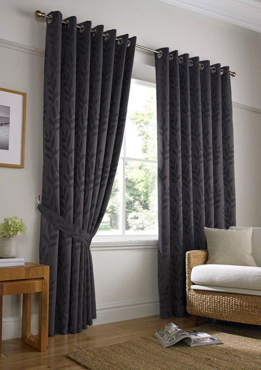 Alan Symonds Tivoli Eyelet Curtains - Charcoal