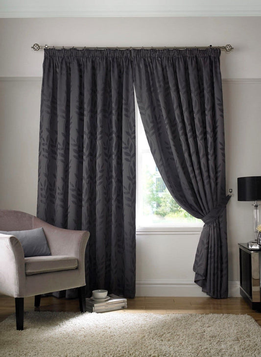 Alan Symonds Tivoli Pencil Pleat Curtains - Charcoal